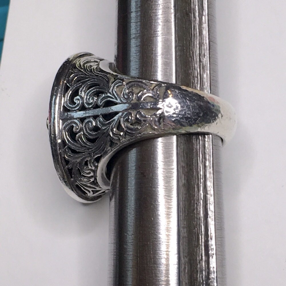 Konstantino Gold and Light Blue Gemstone Oval Filigree Ring - Picture 7 of 10
